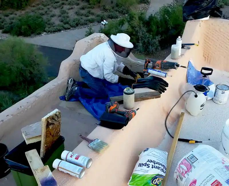 Repairs to roof after bee removal